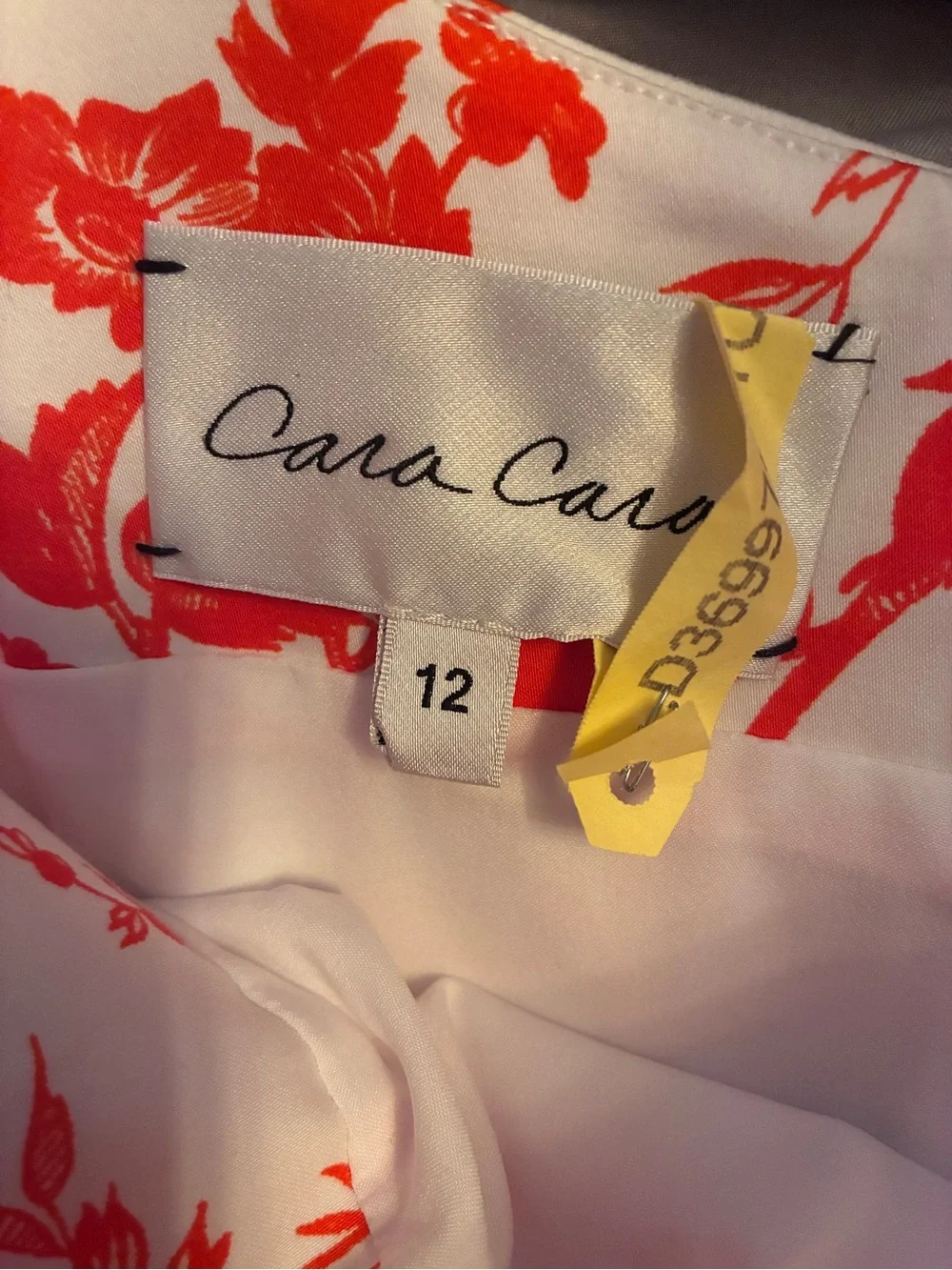 Cara Cara Cream Mini Dress with Orange Floral Print